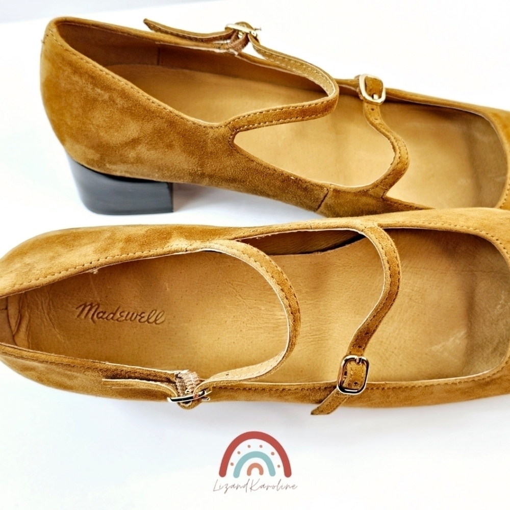 New! Madewell The Nettie Heeled Mary Jane in Glazed Walnut Leather Suede - Picture 10 of 16